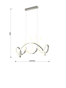 Lampă suspendată TORONTO argintie 105 cm 7095-0163 Aviano small 3