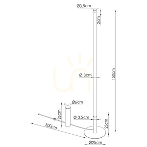 Lampă de podea TRANG negru 3000K small 6