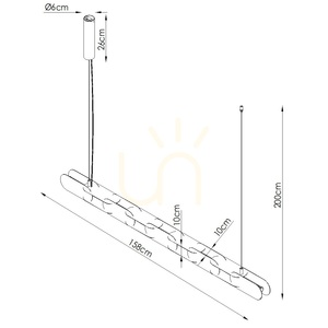 CHAIN 158 ultramarin LED 3000K lampă suspendată small 5