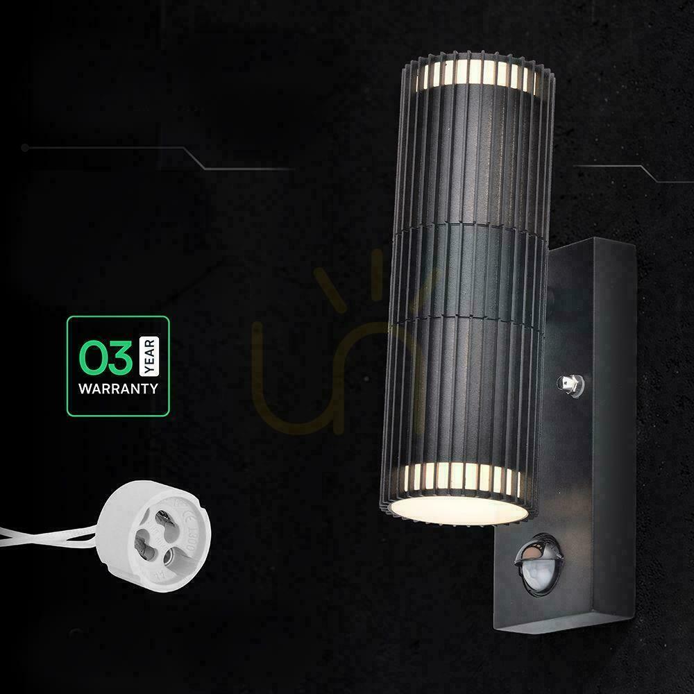 previzualizare V-TAC GU10 lampă de perete pentru exterior GU10 senzor aluminiu sus jos IP44 negru VT-10175PIR 3 ani garanție V-TAC GU10 lampă de perete pentru exterior GU10 senzor aluminiu sus jos IP44 negru VT-10175PIR 3 ani garanție