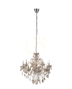 Candelabru cu cristale Paul Neuhaus GRACIA 3081-97, culoarea alamei, 8×E14 small 1
