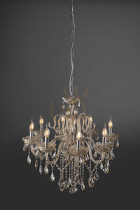 Candelabru cu cristale Paul Neuhaus GRACIA 3081-97, culoarea alamei, 8×E14 small 10