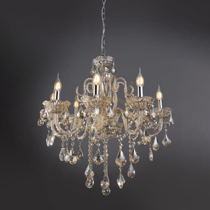 Candelabru cu cristale Paul Neuhaus GRACIA 3081-97, culoarea alamei, 8×E14 small 4