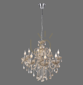 Candelabru cu cristale Paul Neuhaus GRACIA 3081-97, culoarea alamei, 8×E14 small 0