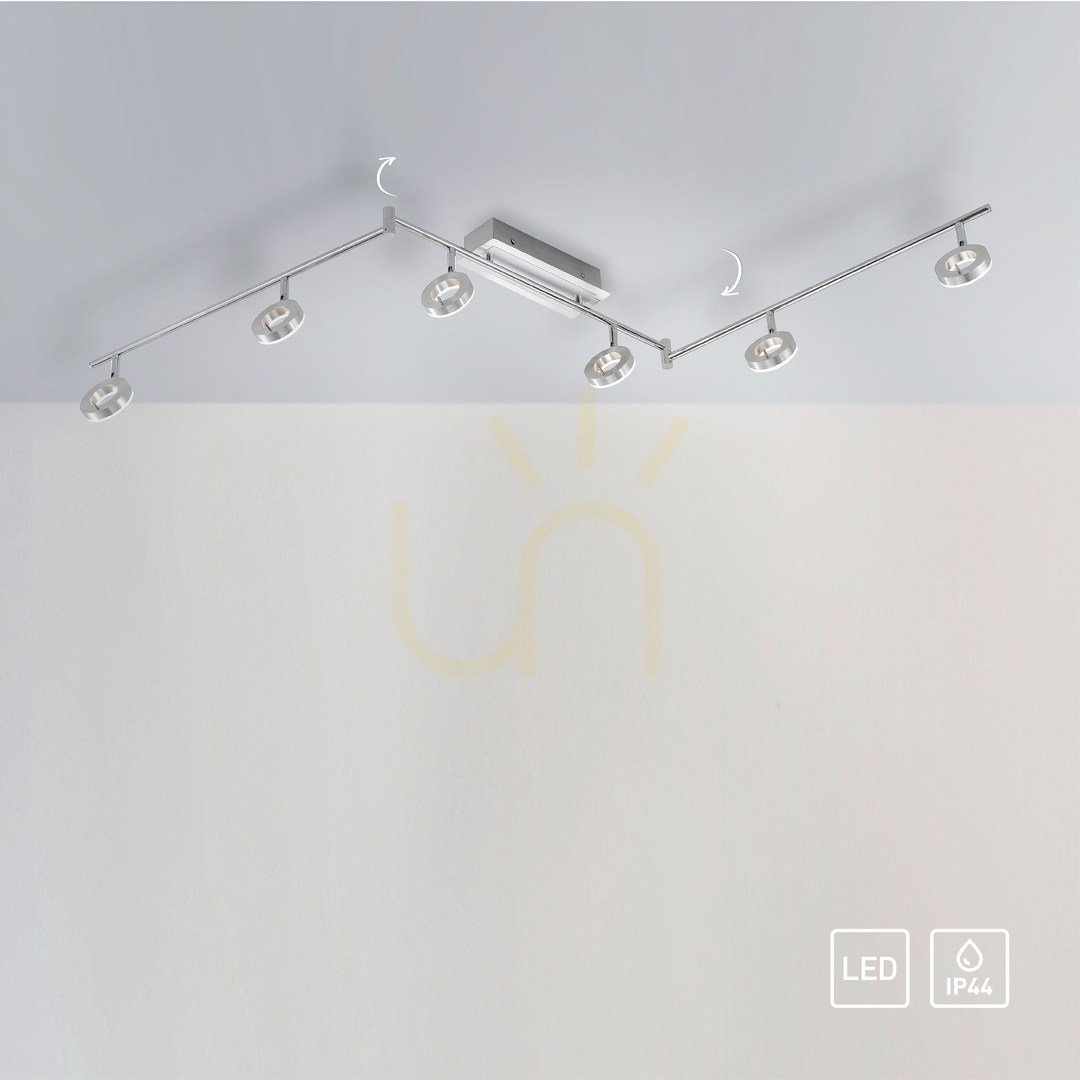 Afişa Plafonieră LED Zuma Line SILEDA 6787-96 argintie, cu 6 surse de lumină, 188,5 cm Plafonieră LED Zuma Line SILEDA 6787-96 argintie, cu 6 surse de lumină, 188,5 cm