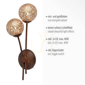 Lampă de perete GRETA 9032-48 Rusty 2xG9 small 3