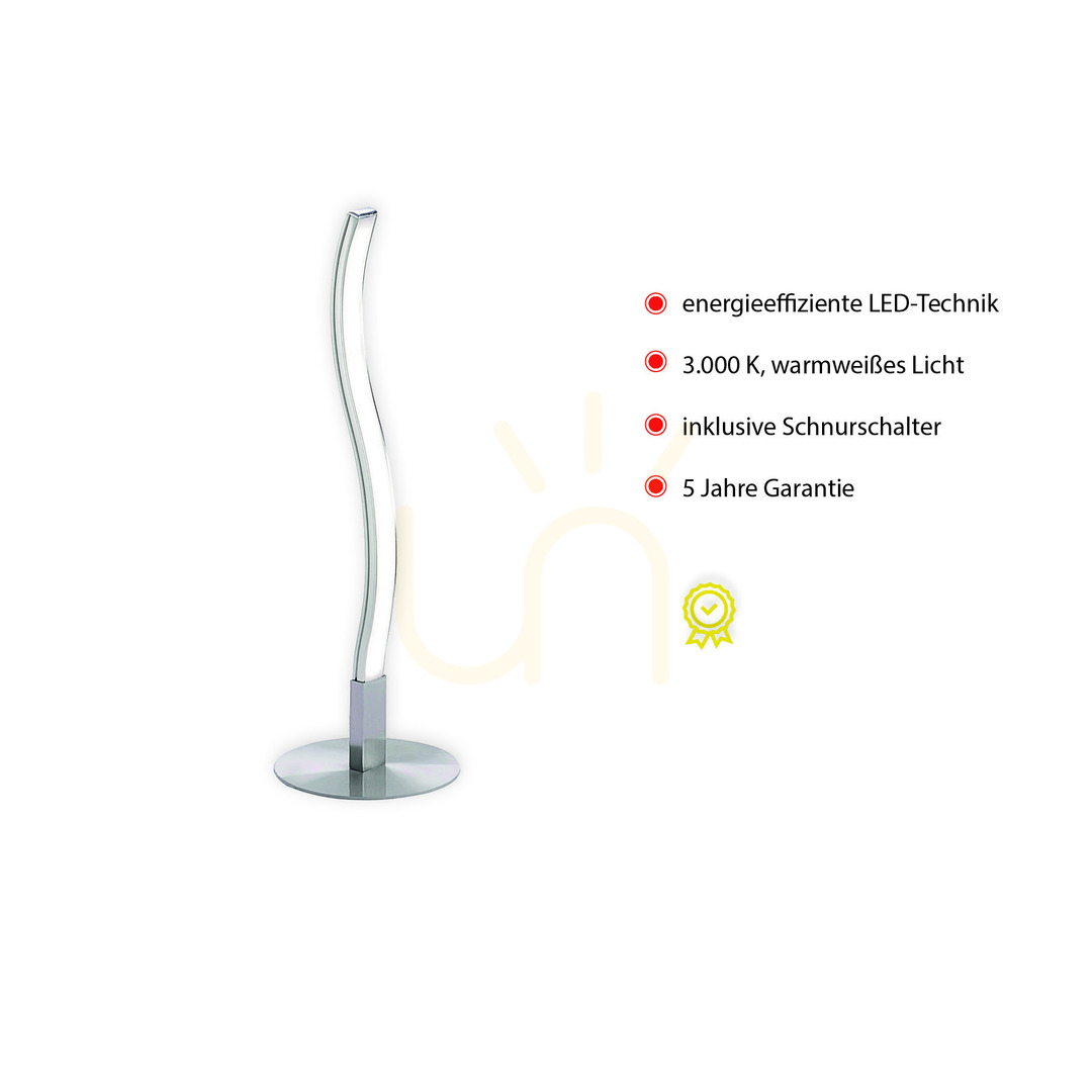Afişa Lampă de masă WAVE 15128-55 Argint 1xLED Lampă de masă WAVE 15128-55 Argint 1xLED