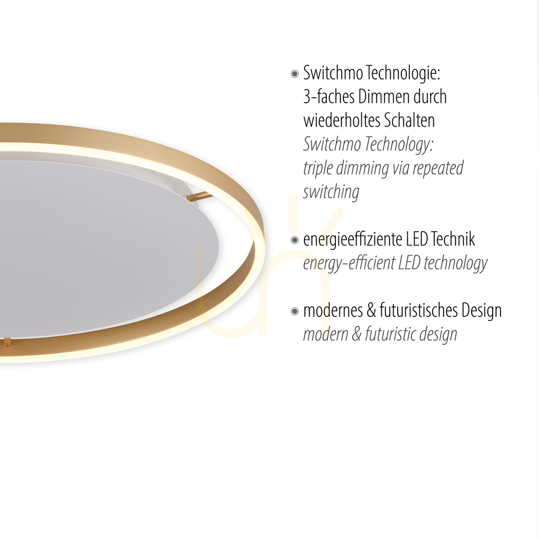 Afişa RITUS Plafond 15392-60 Alamă 1xLED RITUS Plafond 15392-60 Alamă 1xLED