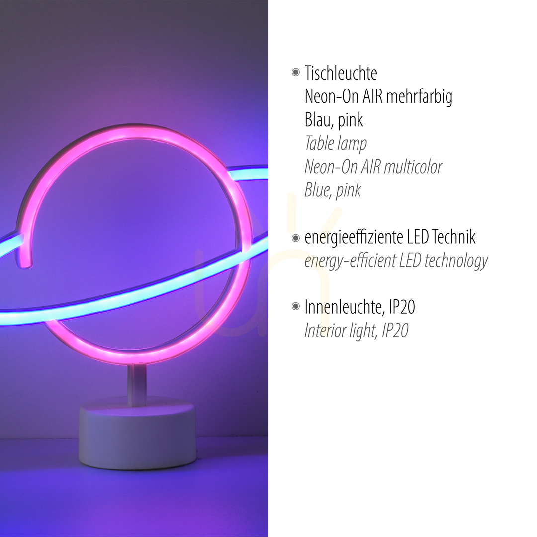 Afişa NEON-SATURN 85029-70 Lampă de masă Multicolor 1xLED NEON-SATURN 85029-70 Lampă de masă Multicolor 1xLED