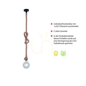 Lampă suspendată ROPE 15481-18 Brown 1xE27 small 3