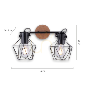 Plafond JARO 15672-78 Negru 2xE27 small 6