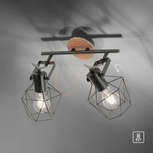 Plafond JARO 15672-78 Negru 2xE27 small 7