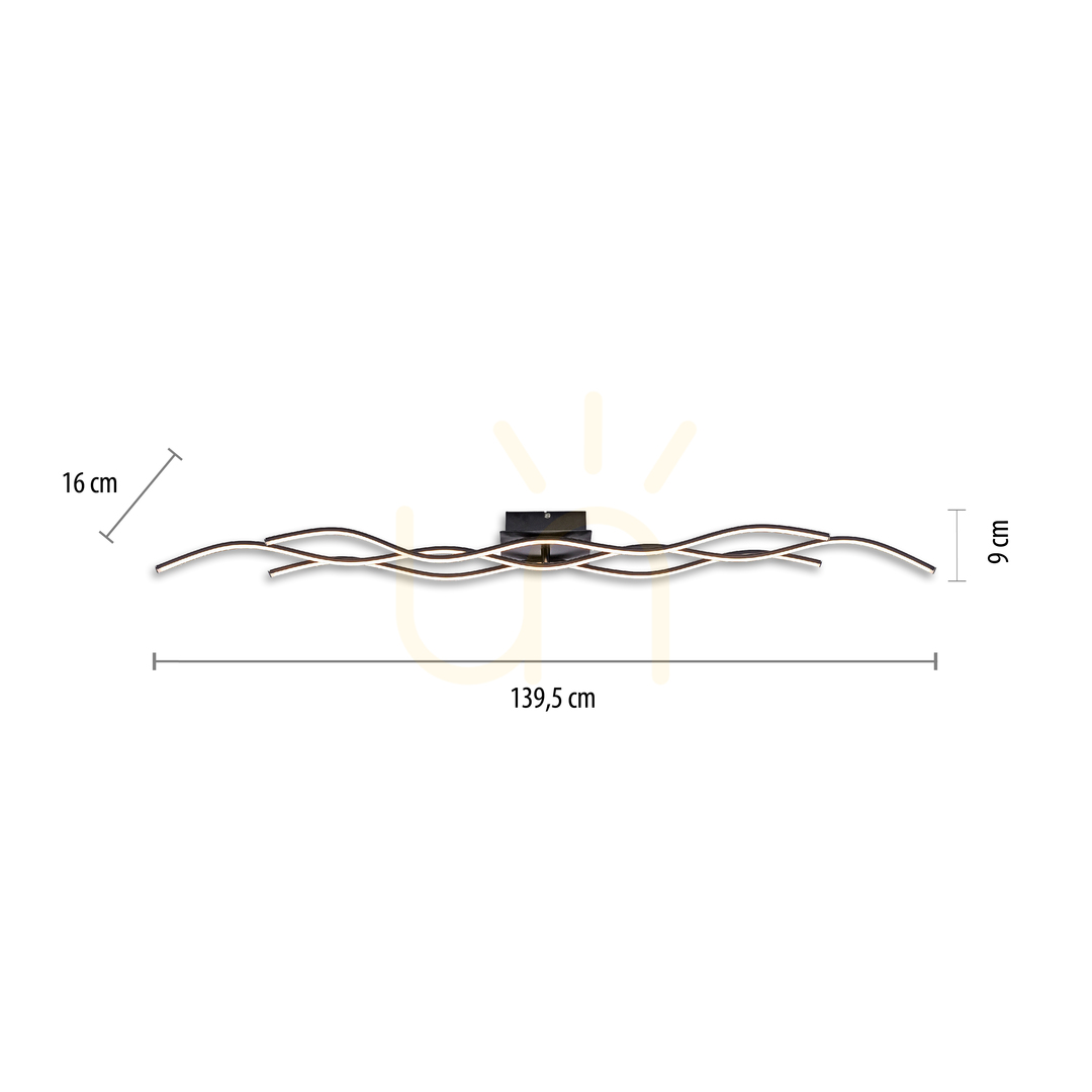 Afişa WAVE Plafond 15167-18 Negru 3xLED WAVE Plafond 15167-18 Negru 3xLED