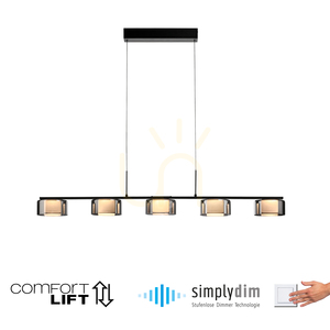 Lampă suspendată RIKA 2116-18 negru 5xLED small 1