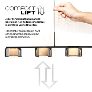 Lampă suspendată RIKA 2116-18 negru 5xLED small 6