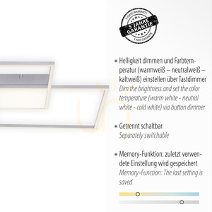 Plafonieră LED Zuma Line ASMIN 14712-55, finisaj oțel, 60 cm small 3