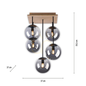 GREEN WIDOW Plafond 11395-79 Negru 5xE14 small 7