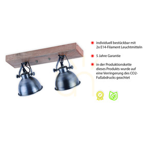 Plafond SAMIA 11982-77 Argint 2xE14 small 3