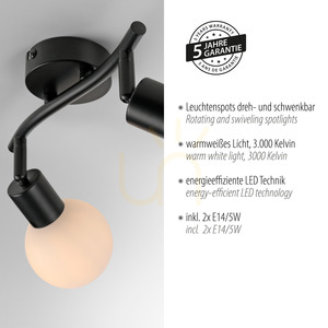 Plafond LOKI 12151-18 Negru 2xE14 small 4