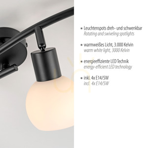 Plafond LOKI 12154-18 Negru 4xE14 small 3