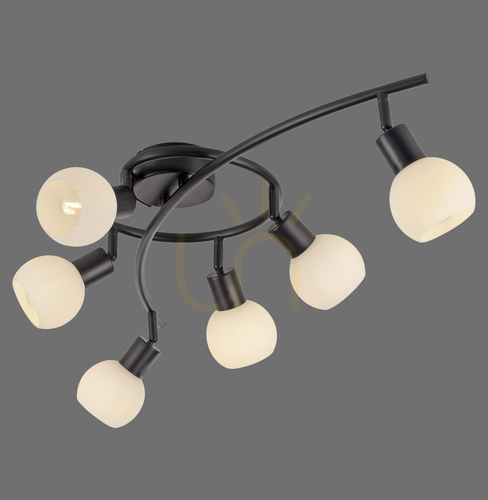Verifica Plafond LOKI 12155-18 Negru 6xE14