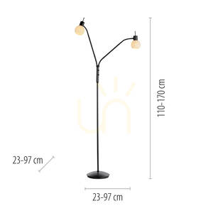 LOKI Lampă de podea 12158-18 negru 2xE14 small 8