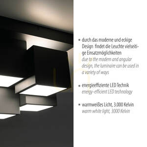 Plafonieră TETRIS 14114-18 Negru 4xLED small 3