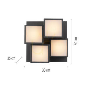 Plafonieră TETRIS 14114-18 Negru 4xLED small 8