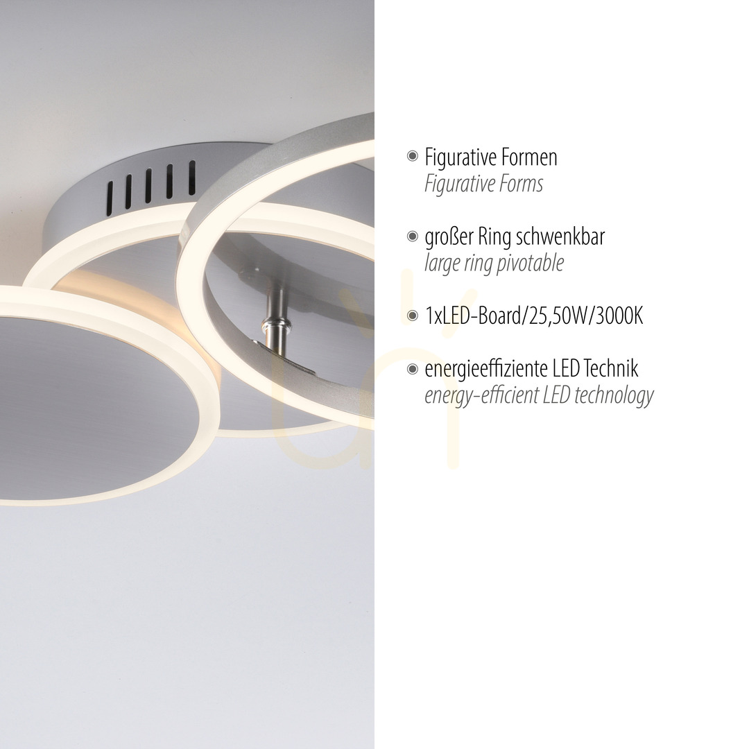 Afişa SEVENT Plafond 14116-55 Argint 1xLED SEVENT Plafond 14116-55 Argint 1xLED