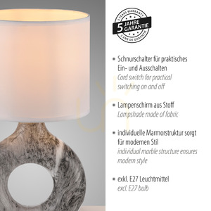 CARARA Lampă de masă 14193-15 Gri 1xE27 4 CARARA Lampă de masă 14193-15 Gri 1xE27 small 4
