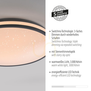 Plafonieră LED JUST LIGHT KYLE 14294-18 neagră Ø38 cm, Switchmo small 4