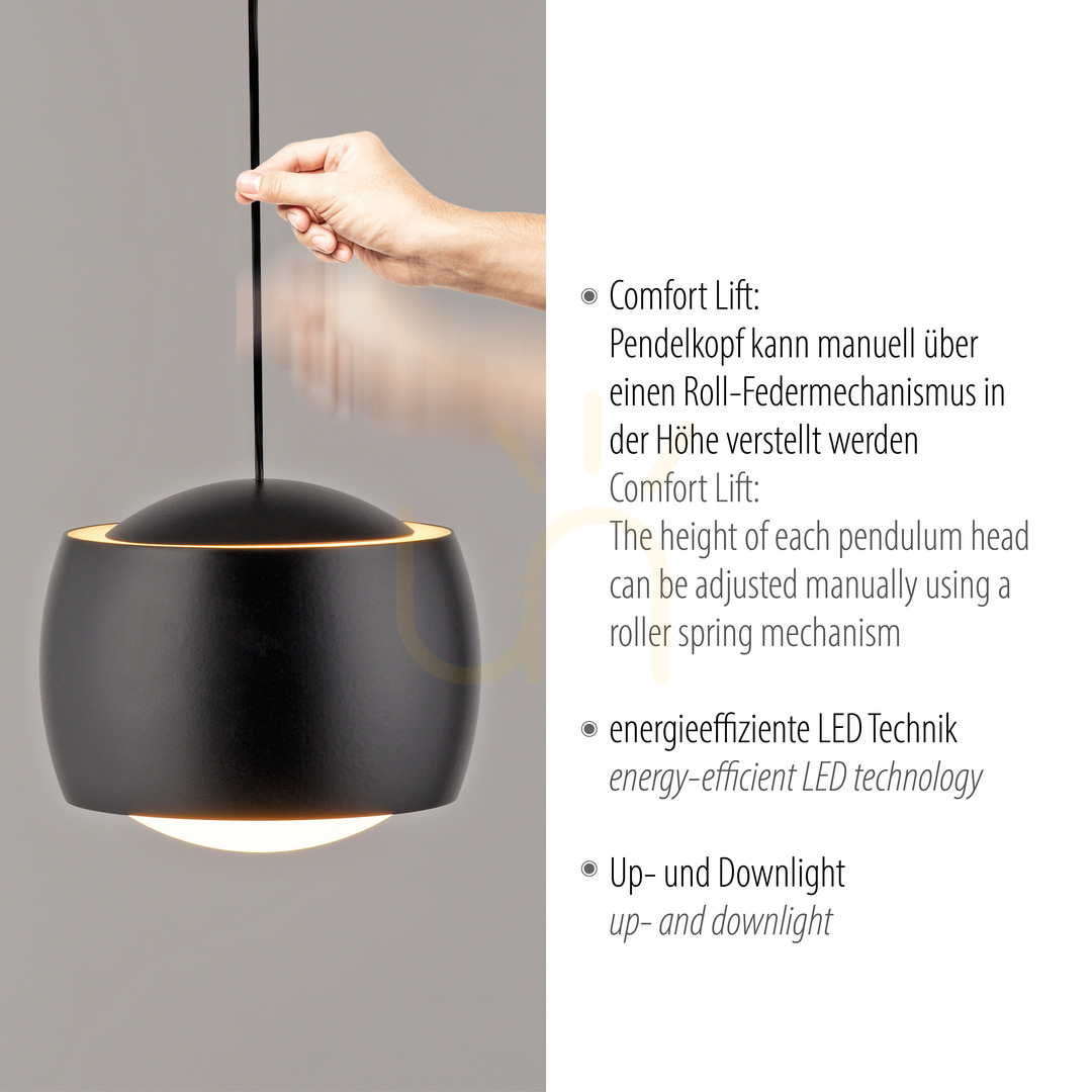 Afişa BALLINI Lampă suspendată 15260-18 negru 1xLED BALLINI Lampă suspendată 15260-18 negru 1xLED