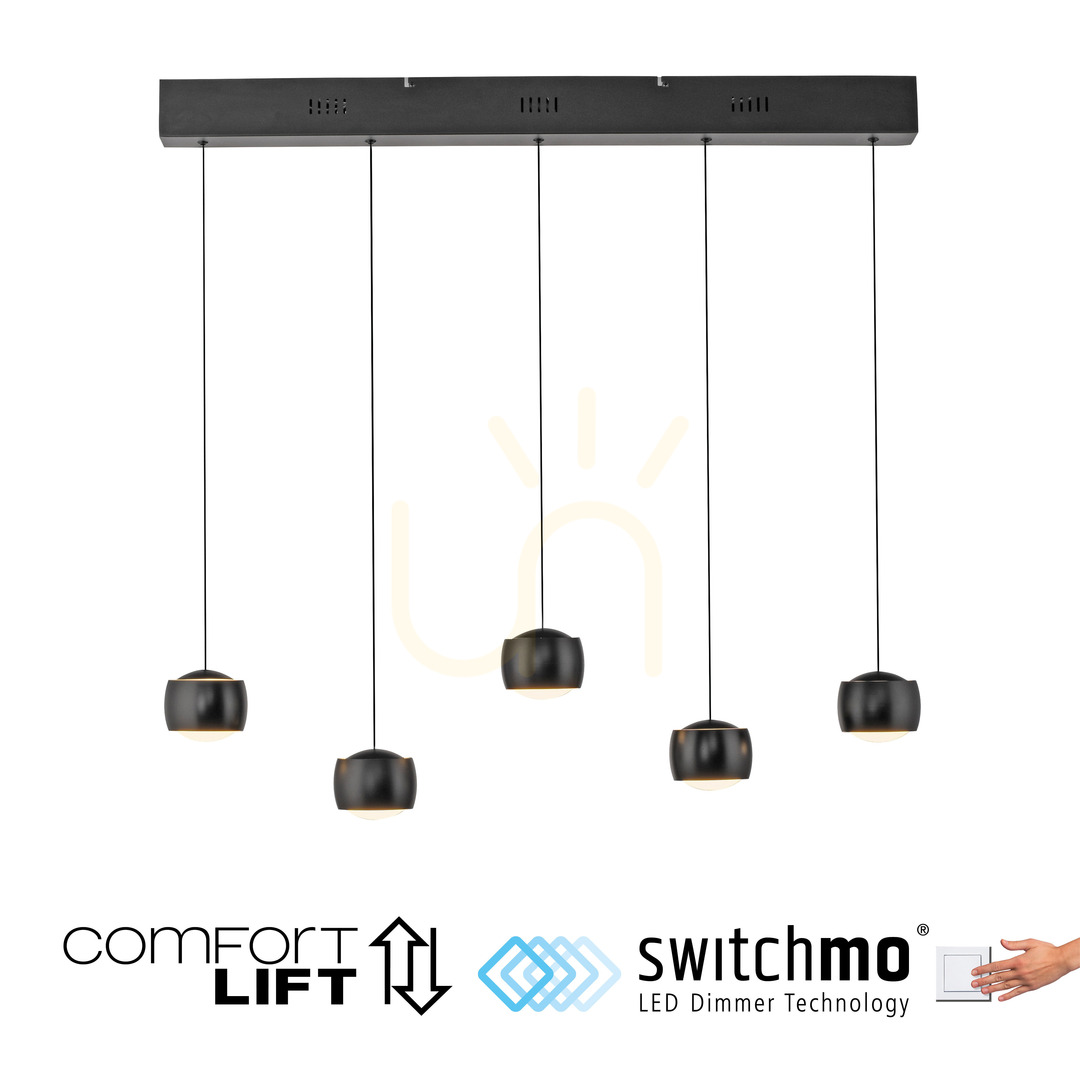 Vedere BALLINI Lampă suspendată 15262-18 negru 5xLED BALLINI Lampă suspendată 15262-18 negru 5xLED