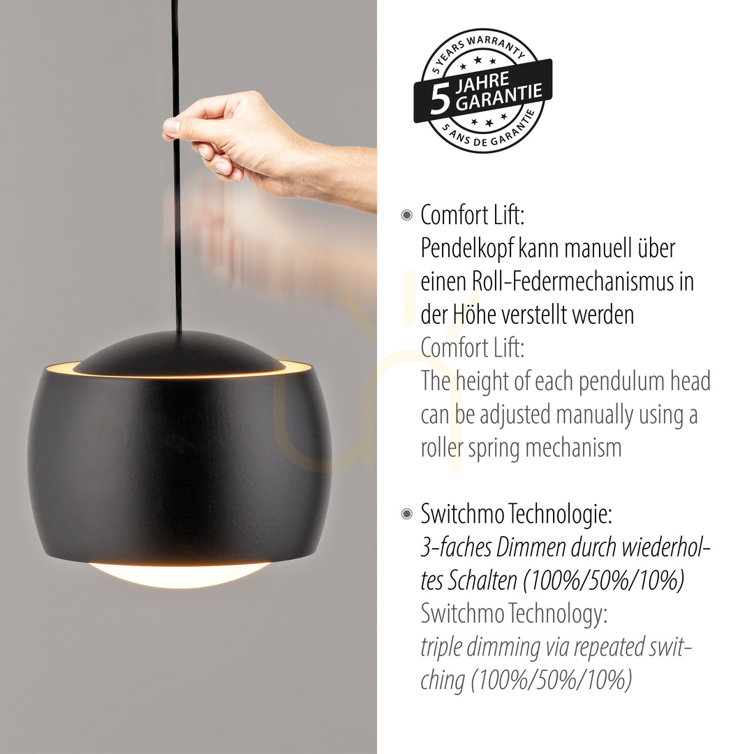 Spectacol BALLINI Lampă suspendată 15262-18 negru 5xLED BALLINI Lampă suspendată 15262-18 negru 5xLED