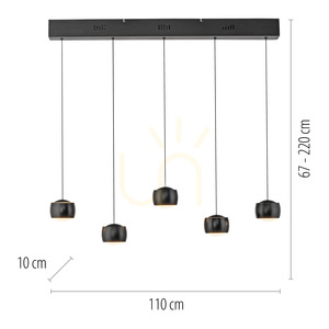 BALLINI Lampă suspendată 15262-18 negru 5xLED 8 BALLINI Lampă suspendată 15262-18 negru 5xLED small 8