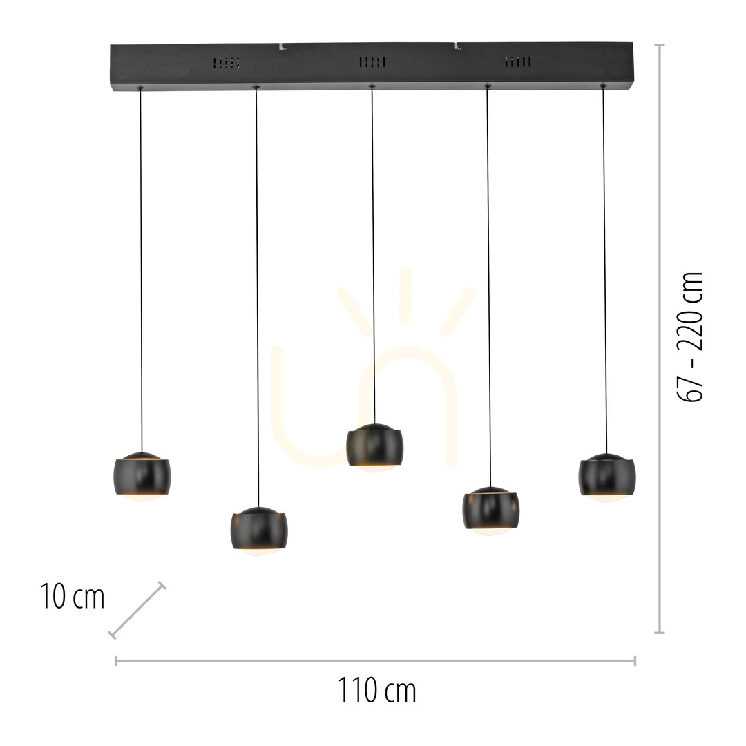 Afişa BALLINI Lampă suspendată 15262-18 negru 5xLED BALLINI Lampă suspendată 15262-18 negru 5xLED