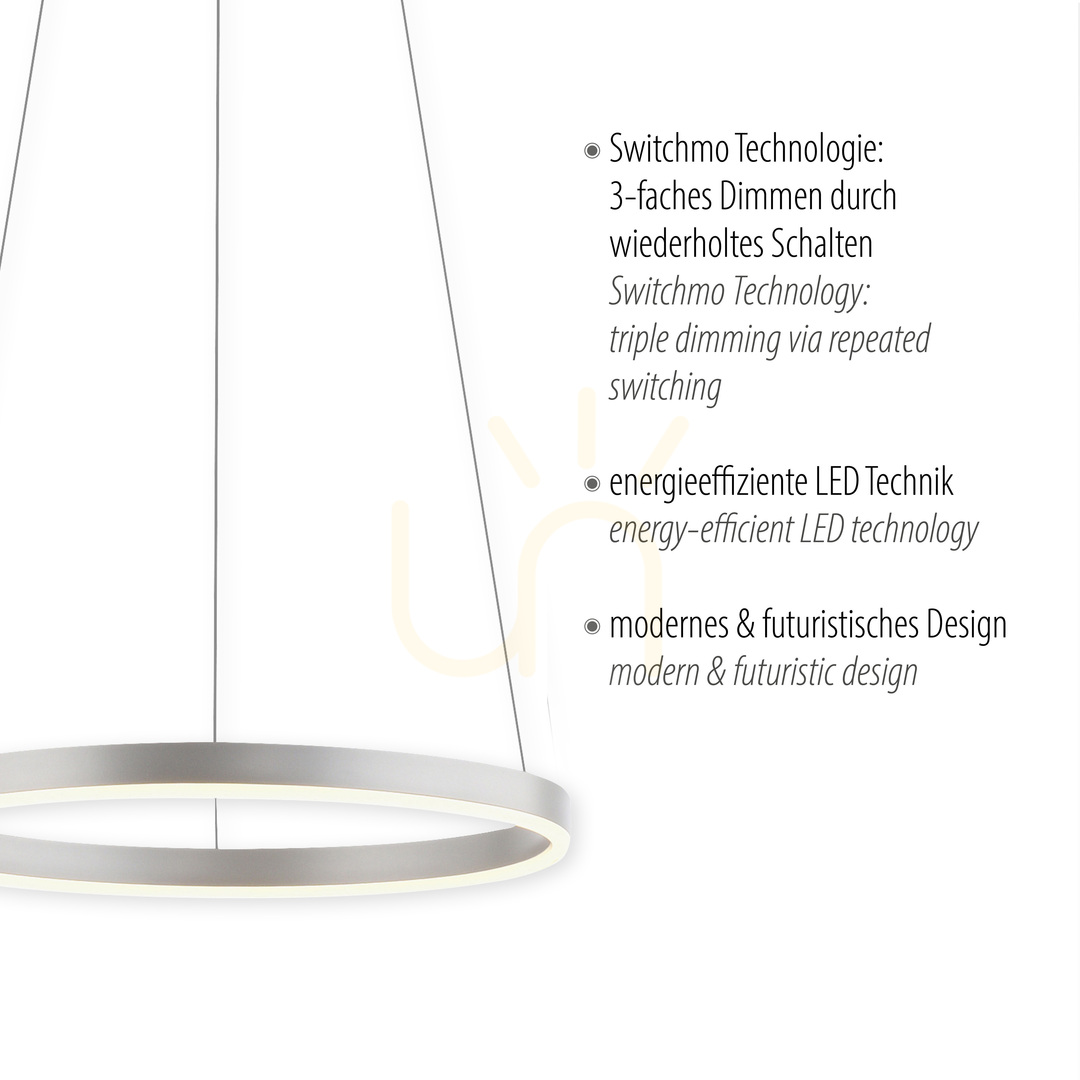 Afişa RITUS Lampă suspendată 15393-95 Argint 1xLED RITUS Lampă suspendată 15393-95 Argint 1xLED
