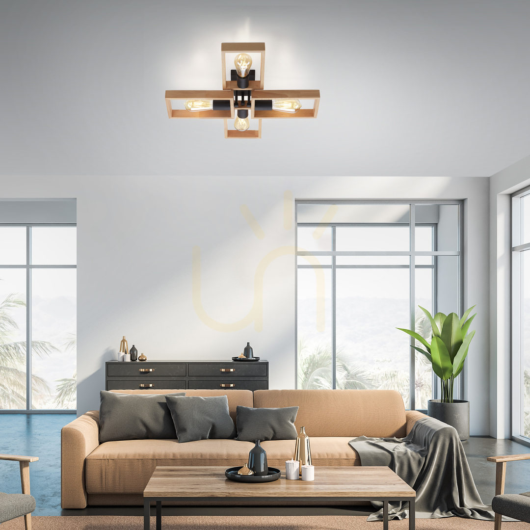 previzualizare Plafond FRANKY 15656-18 Negru 4xE27 Plafond FRANKY 15656-18 Negru 4xE27