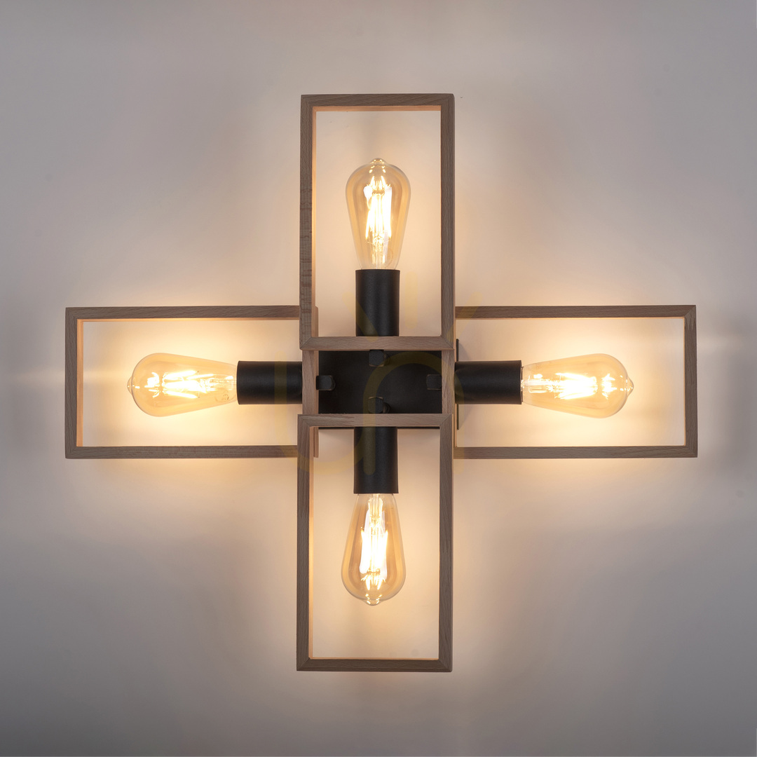 Spectacol Plafond FRANKY 15656-18 Negru 4xE27 Plafond FRANKY 15656-18 Negru 4xE27