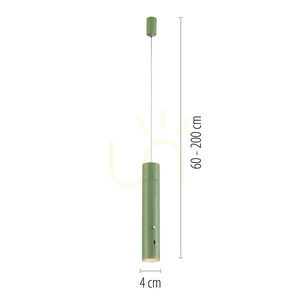 Lampă suspendată ATTACH 18281-43 Verde 1xLED small 8