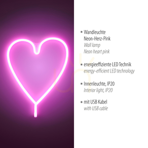 Lampă de perete NEON-HERZ 85020-87 Roz 1xLED 3 Lampă de perete NEON-HERZ 85020-87 Roz 1xLED small 3