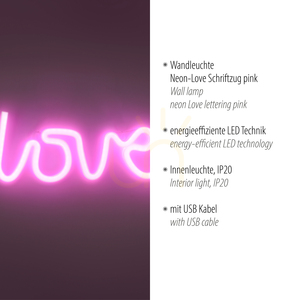 Lampă de perete NEON-LOVE 85021-87 Roz 1xLED 3 Lampă de perete NEON-LOVE 85021-87 Roz 1xLED small 3
