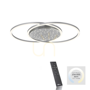 Plafonieră LED YUKI 6025-55 argintiu 66,8 cm 48 W CCT 2700–5000 K cu telecomandă small 1