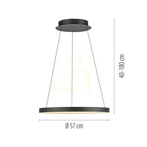 Lampă suspendată HOOP 2851-18 negru 1xLED small 8