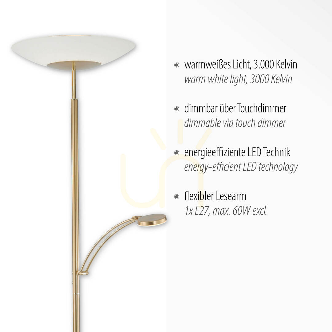 Afişa ALFRED 655-60 Lampă de podea maro 2xLED ALFRED 655-60 Lampă de podea maro 2xLED