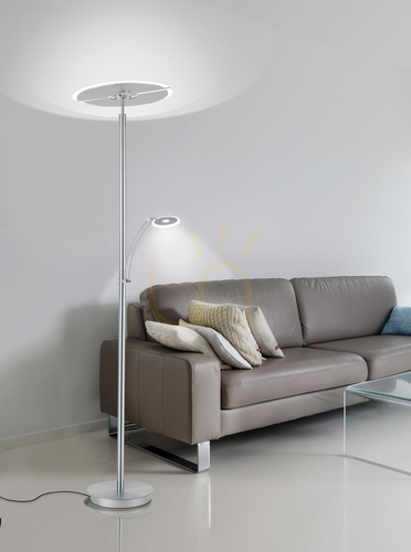 Verifica Lampă de podea LED ARTUR 673-55 cu lampă de citit, argintie