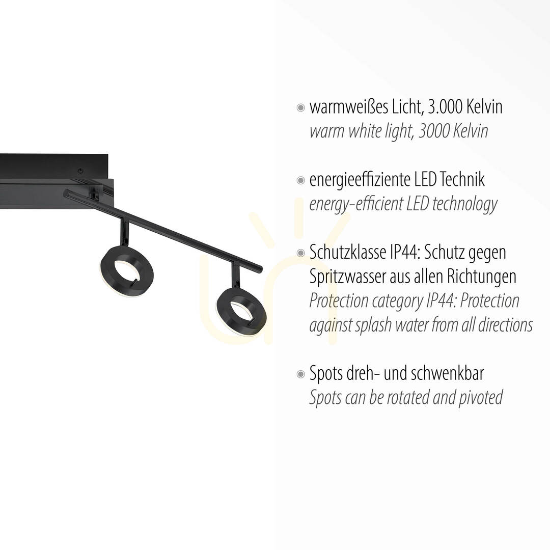 Afişa SILEDA Plafond 6786-13 Negru 4xLED SILEDA Plafond 6786-13 Negru 4xLED