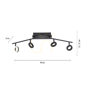 SILEDA Plafond 6786-13 Negru 4xLED 7 SILEDA Plafond 6786-13 Negru 4xLED small 7