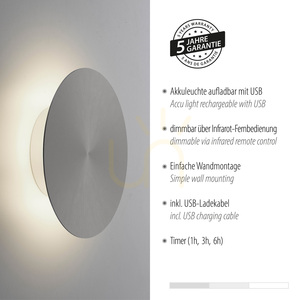 AKKU-PUNTUA lampă de perete 8152-15 Gri 1xLED small 4