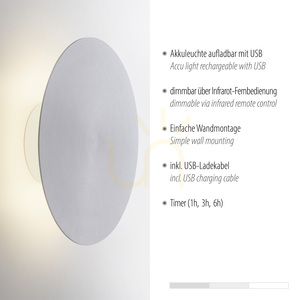 Aplică cu acumulator Paul Neuhaus Akku Puntua 8153-95, LED, Ø25 cm small 3